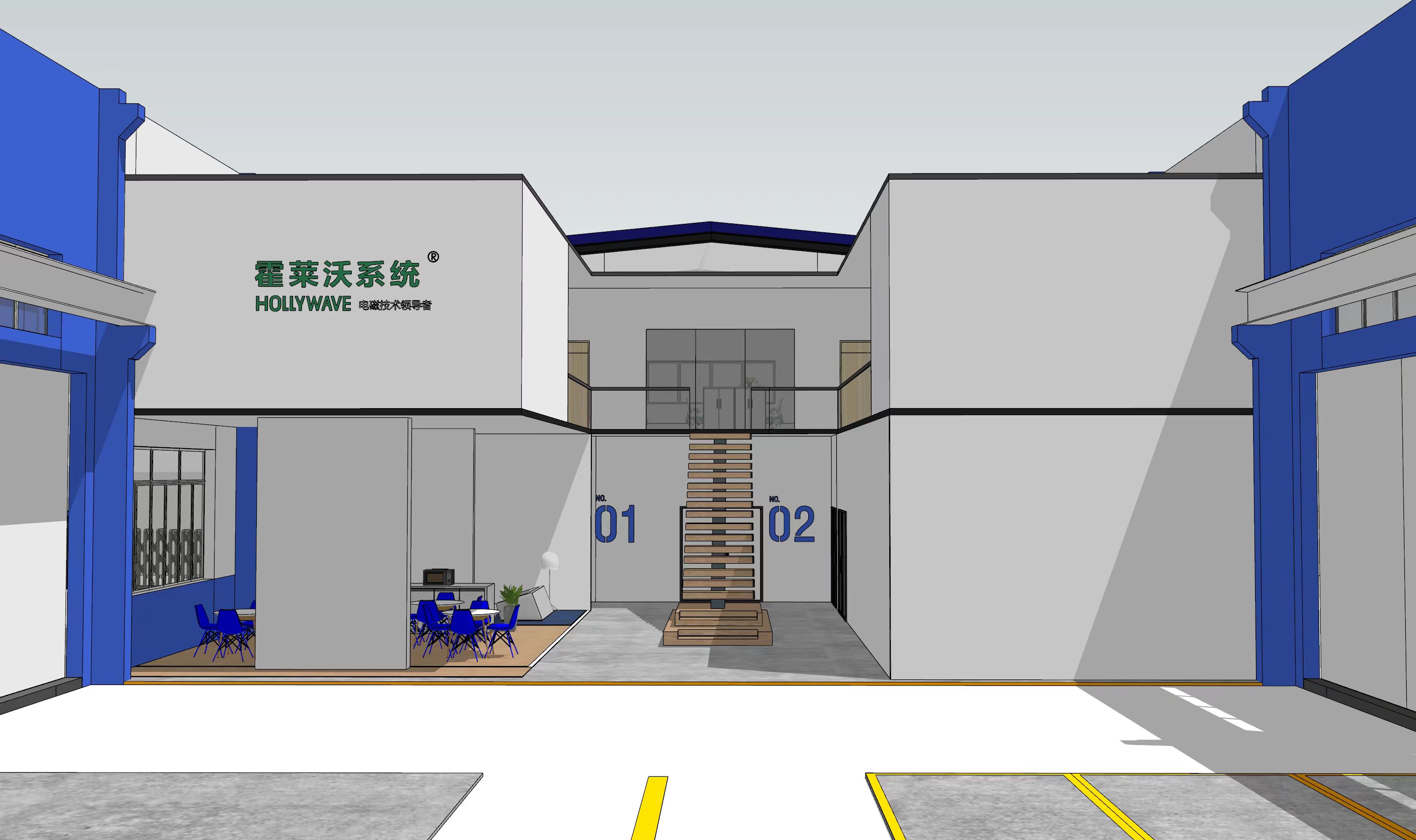 廠房鋼結(jié)構(gòu)搭建后，辦公室效果圖